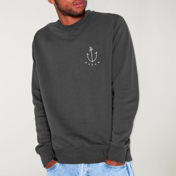 Sweatshirt de Hombre Antracita Happy Anchor