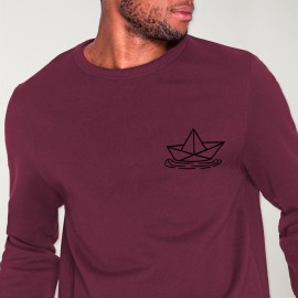 Sweatshirt de Hombre Burdeos Paper Ship