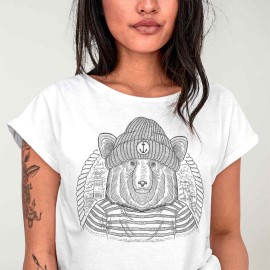 T-shirt Damen Weiß Ahoi Bear