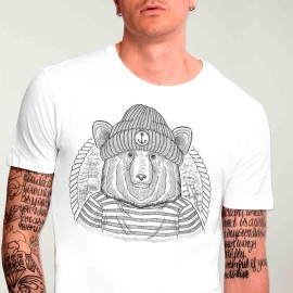 T-shirt Herren Weiß Ahoi Bear