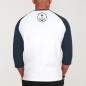 3/4 Sleeve Men T-Shirt White/Navy Baseball Tropical Anchor
