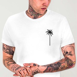 Men T-Shirt White Paradise Palm