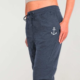 Women Jogger Unisex Style Heather Navy Blue After Ride