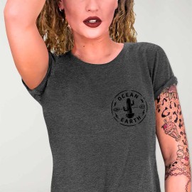 Camiseta de Mujer Gris Oscuro Cactus
