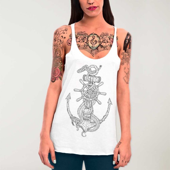 Camiseta de tirantes de Mujer Blanca Rusty Anchor