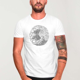 T-shirt Homme Blanc Open Wave