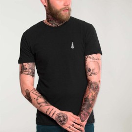 Men T-Shirt Black Anchor Simple