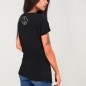 T-shirt mit V-Ausschnitt Damen Schwarz Oaxaca Soul