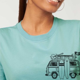 Camiseta de Mujer Verde Menta Van Surfer