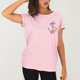 T-shirt Femme Rose Wooden Anchor