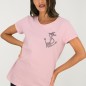Women T-shirt Pink Wooden Anchor