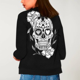 Unisex Jacket Black Mexican Skull