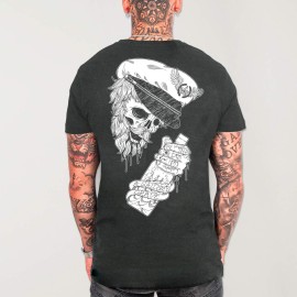 T-shirt Herren Dark Lead Drunk Skull Remastered