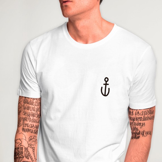 T-shirt Herren Weiß Anchor Simple