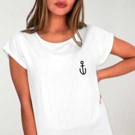 T-shirt Damen Weiß Anchor Simple