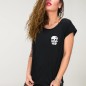 Women T-shirt Black Snake Skull