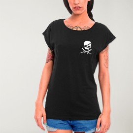 T-shirt Damen Schwarz Pirate Life