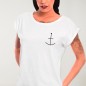 Women T-shirt White Abstract Anchor