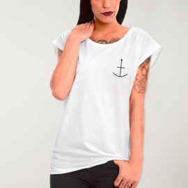 T-shirt Damen Weiß Abstract Anchor
