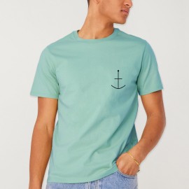 Camiseta de Hombre Verde Menta Abstract Anchor