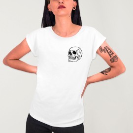Camiseta de Mujer Blanca Skull Logo