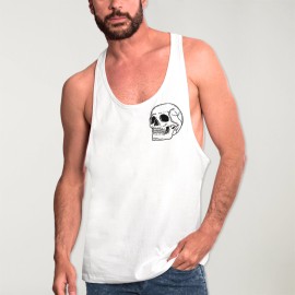 Camiseta de tirantes de Hombre Blanca Skull Logo