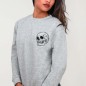 Sweatshirt Damen Grau Meliert Skull Logo