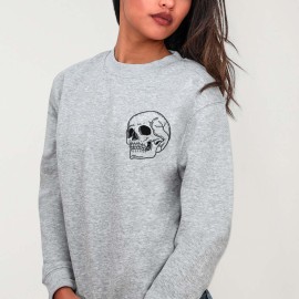 Sweatshirt de Mujer Gris Vigore Skull Logo
