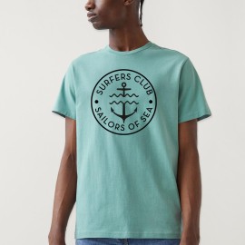 Men T-Shirt Brook Blue Surfers Club Logo