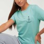 T-shirt Femme Vert Menthe Abstract Anchor