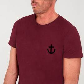 Camiseta de Hombre Burdeos Mini Anchor