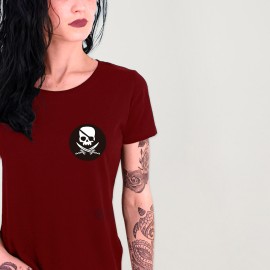 Camiseta de Mujer Burdeos Pirate Life Cercle