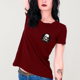Women T-shirt Burgundy Pirate Life Cercle