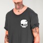 Men T-Shirt Open neck Charcoal Calavera