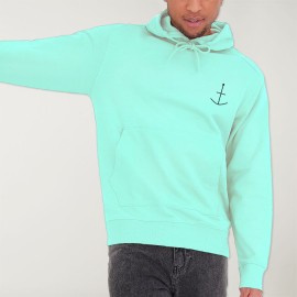 Men Hoodie Green Mint Abstract Anchor
