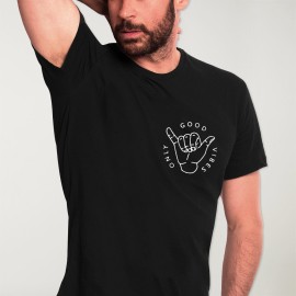 T-shirt Homme Noir Good Vibes