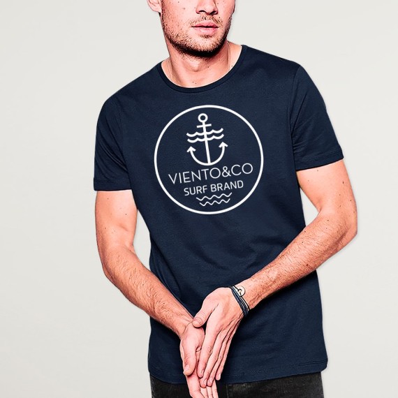 Men T-Shirt Navy Surf Brand Logo