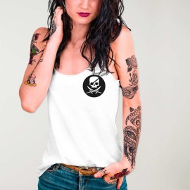 Camiseta de tirantes de Mujer Blanca Pirate Life Cercle
