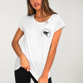 T-shirt Femme Blanc Wave Logo