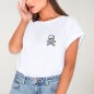 T-shirt Femme Blanc Skull Pirate