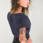T-shirt à col en V Femme Océan Minimal Anchor