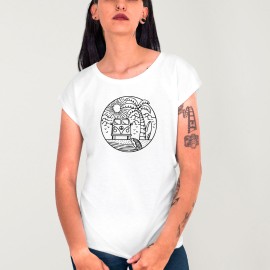T-shirt Damen Weiß Camper Dream