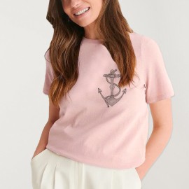 Unisex T-Shirt Pink Wooden Anchor