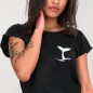 Women T-shirt Black Whale