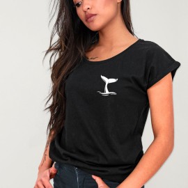 T-shirt Femme Noir Whale