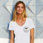 T-shirt à col en V Femme Blanc Minimal Anchor