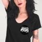 T-shirt à col en V Femme Noir Coco Surf