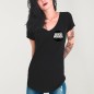 T-shirt mit V-Ausschnitt Damen Schwarz Coco Surf