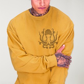 Sweatshirt de Hombre Mostaza Ocean Octopus