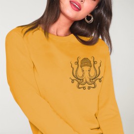Sweatshirt de Mujer Mostaza Ocean Octopus